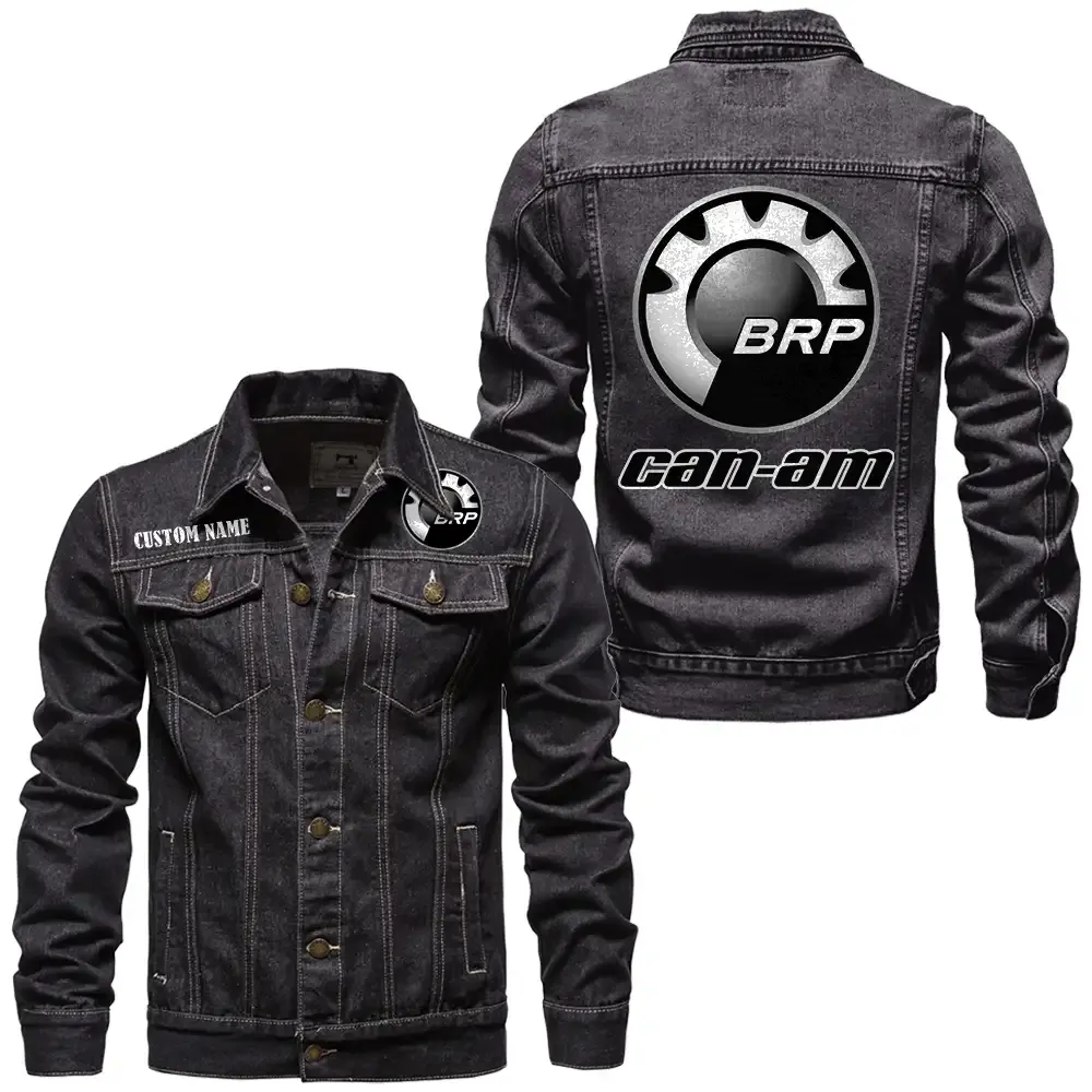 Can Am motorcycles Jeansjacke für Auto-Fans – Vintage-Stil mit Wunschname personalisierbar CAR1901132069 - Schwarz