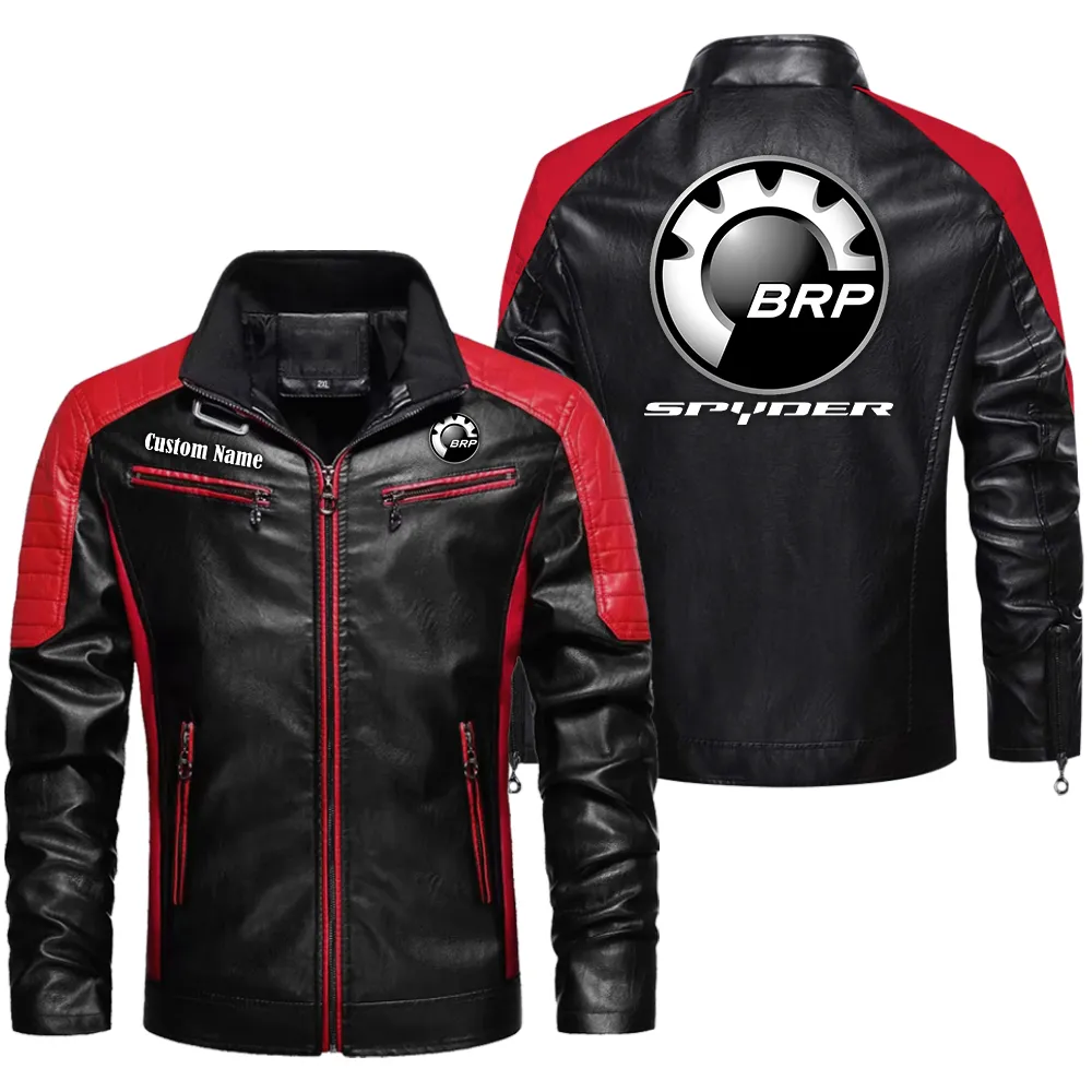Can Am Spyder Custom Herren Lederjacke für Autoliebhaber, Perfektes Geschenk mit Namen  CAR0401022089 - Rot