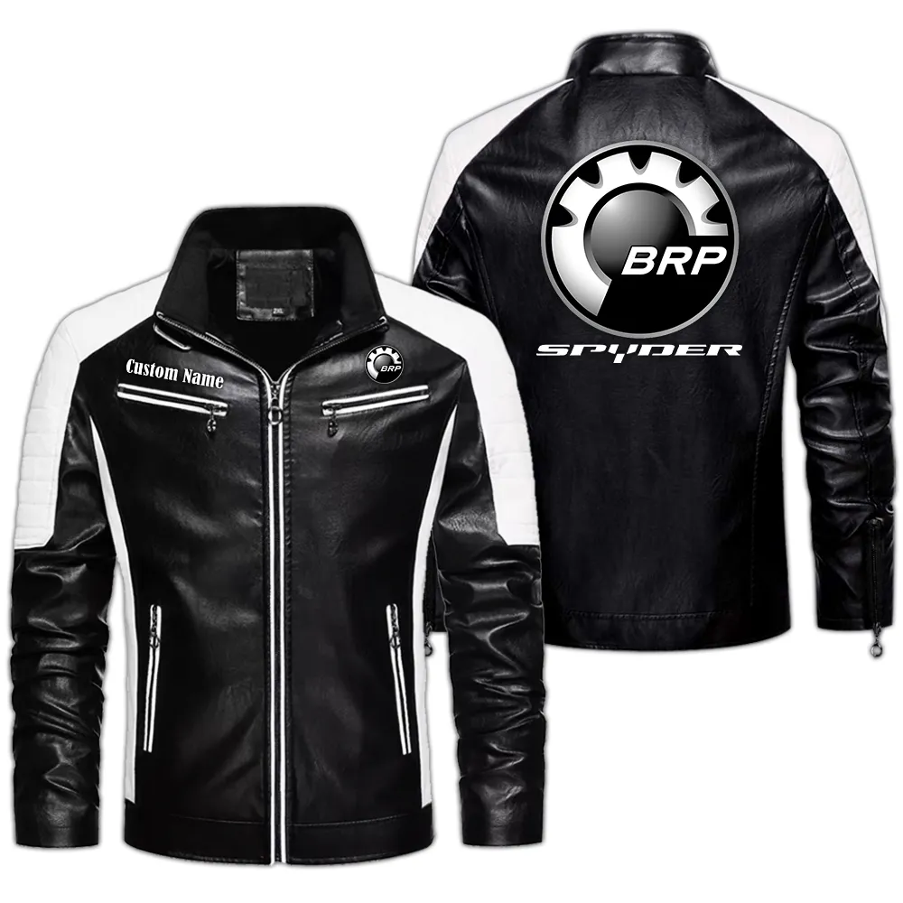 Can Am Spyder Custom Herren Lederjacke für Autoliebhaber, Perfektes Geschenk mit Namen  CAR0401022089 - Schwarz