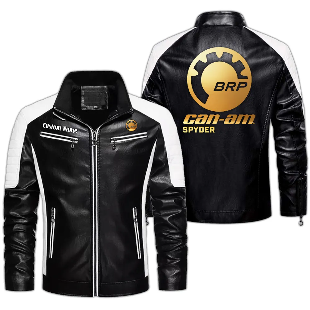 Can Am Spyder Custom Herren Lederjacke für Autoliebhaber, Perfektes Geschenk mit Namen  CAR0401022090 - Schwarz
