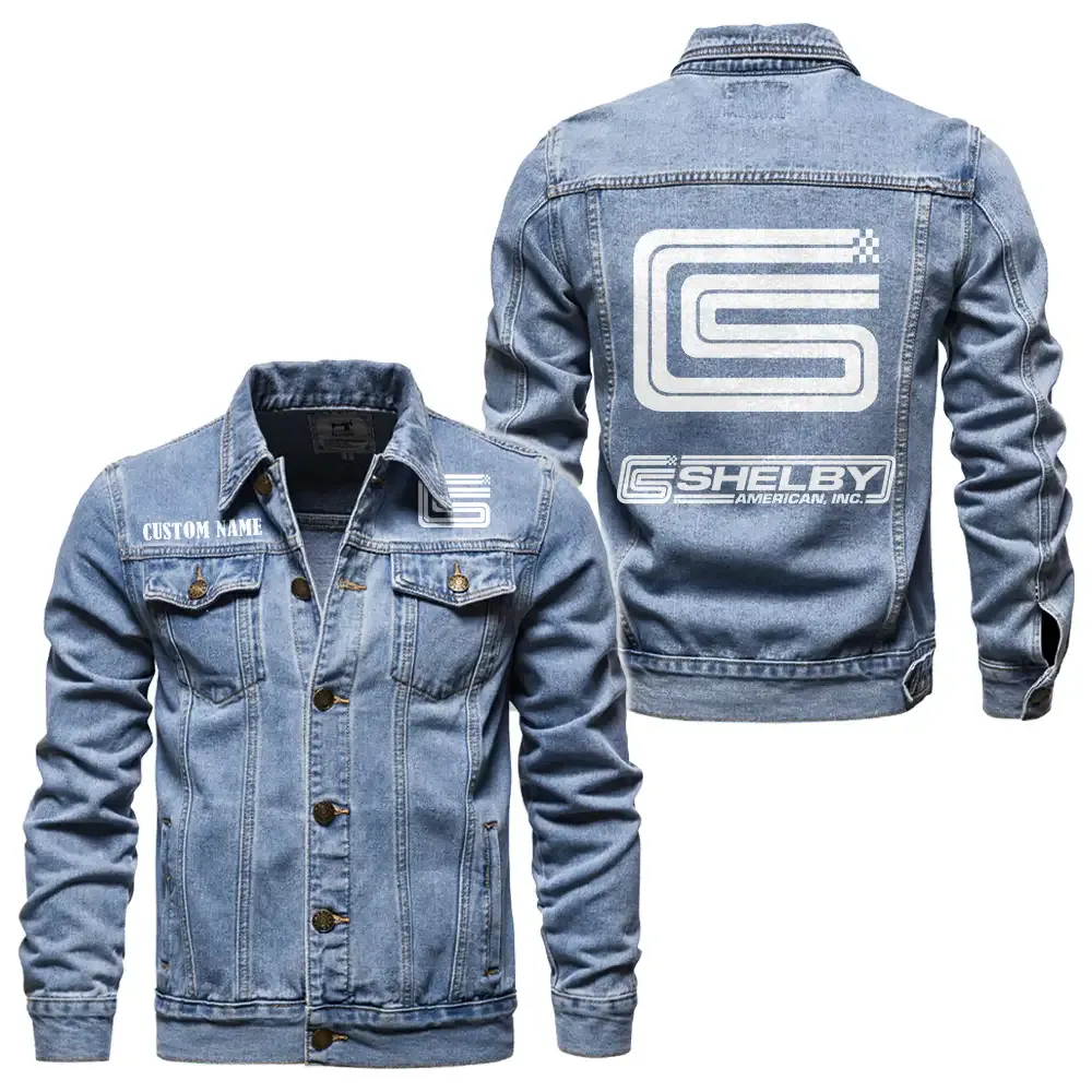 Carroll Shelby Jeansjacke für Auto-Fans – Vintage-Stil mit Wunschname personalisierbar CAR1901132070 - Hellblau