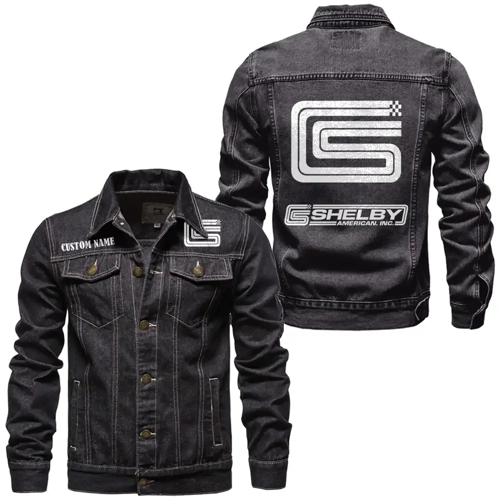 Carroll Shelby Jeansjacke für Auto-Fans – Vintage-Stil mit Wunschname personalisierbar CAR1901132070 - Schwarz