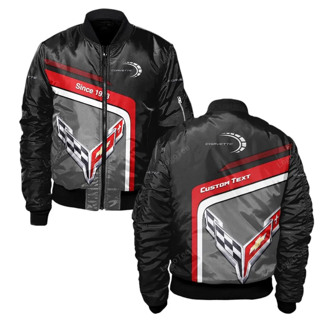 Chevrolet Corvette Bomberjacke für Sportwagen-Fans, All Over Print Geschenk für Auto-Enthusiasten Chevrolet Corvette Fans CAR11103032513