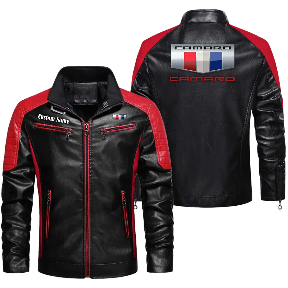 chevrolet custom herren lederjacke fr autoliebhaber perfektes geschenk mit namen car0401022096 rot vnsm1