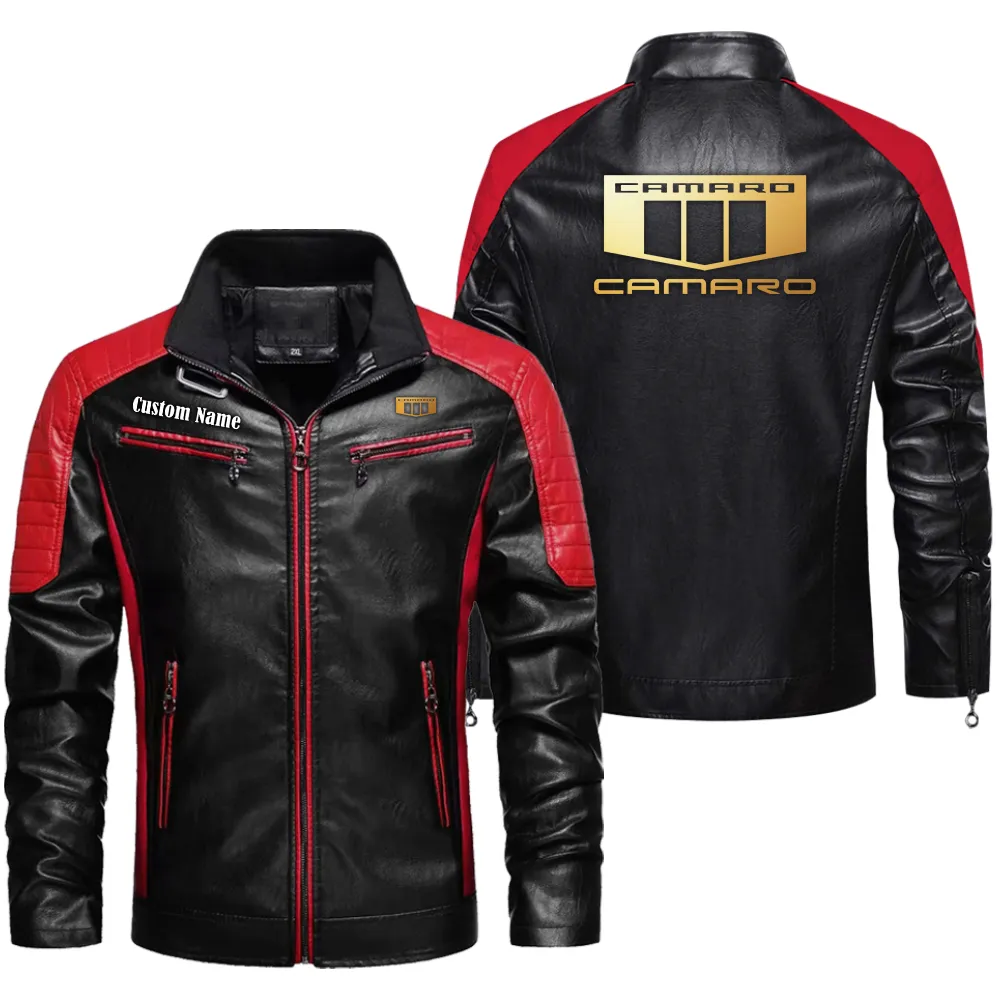 chevrolet custom herren lederjacke fr autoliebhaber perfektes geschenk mit namen car0401022097 rot nhiza