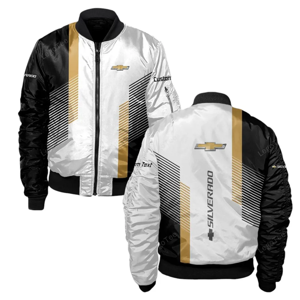 Chevrolet Silverado Bomberjacke für Sportwagen-Fans, All Over Print Geschenk für Auto-Enthusiasten Chevrolet Silverado Fans CAR10703122515