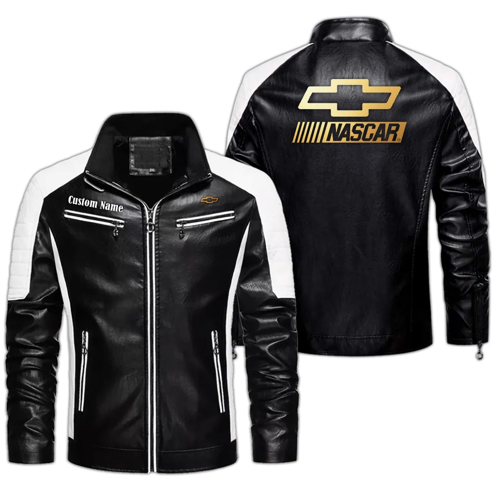 chevy nascar custom herren lederjacke fr autoliebhaber perfektes geschenk mit namen car0401022105 schwarz awncp