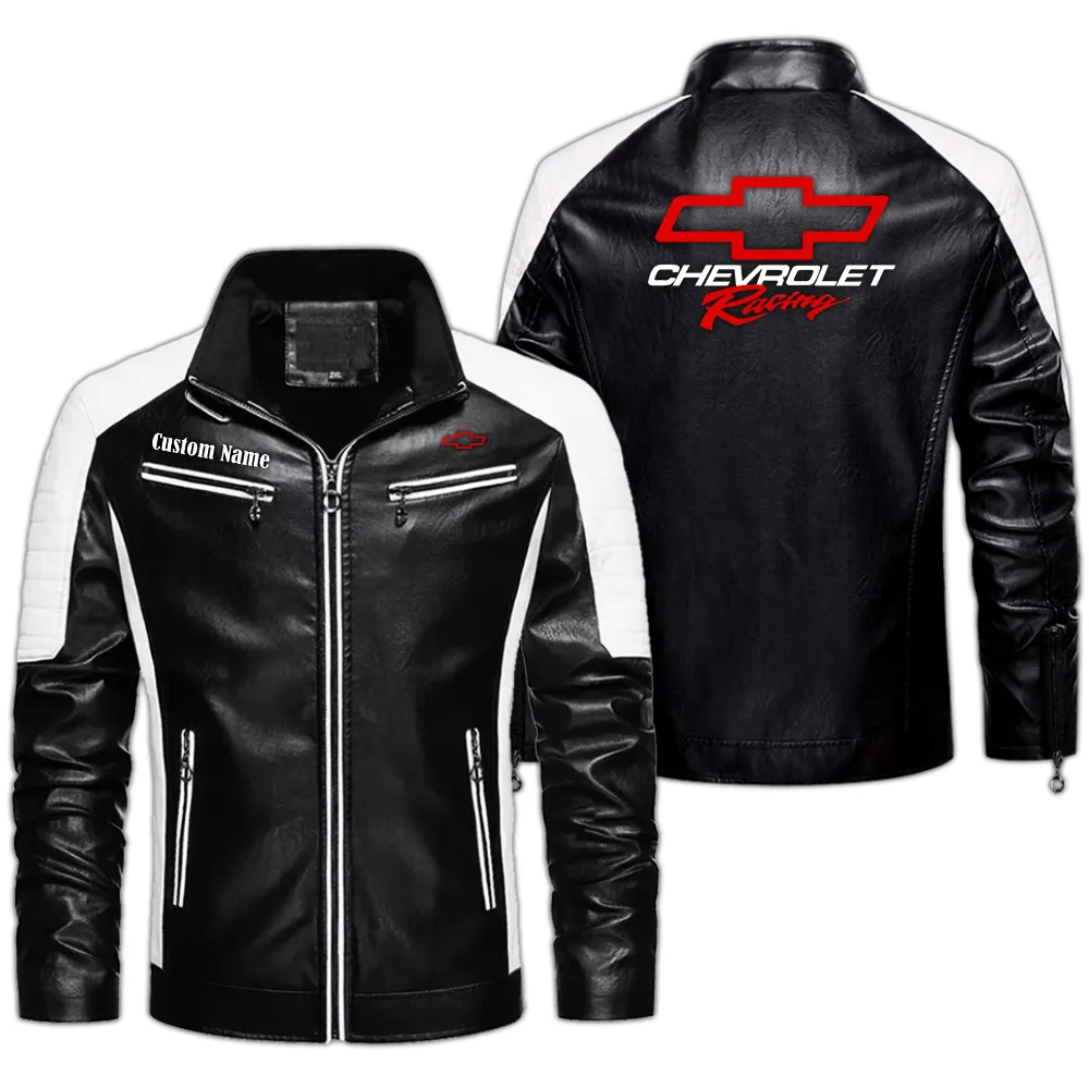 chevy racing custom herren lederjacke fr autoliebhaber perfektes geschenk mit namen car0401022106 schwarz 9ag0o