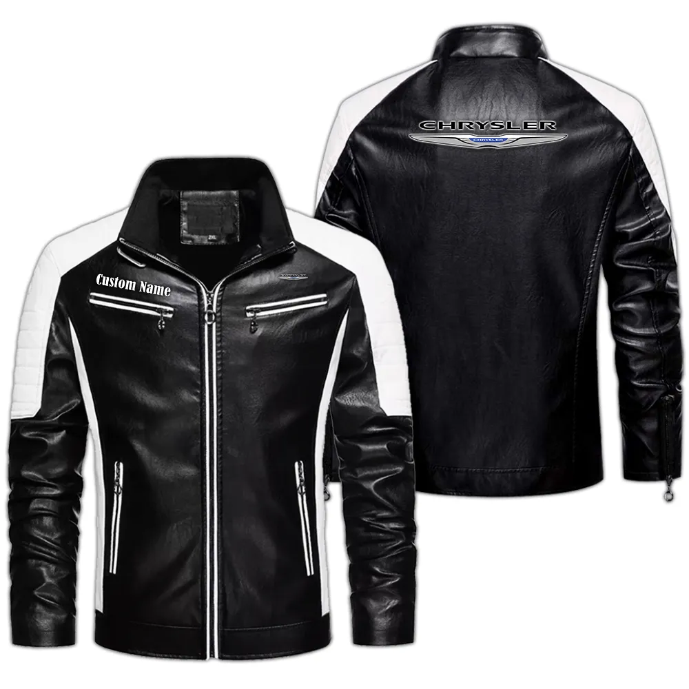 chrysler custom herren lederjacke fr autoliebhaber perfektes geschenk mit namen car0401022110 schwarz 6jjde