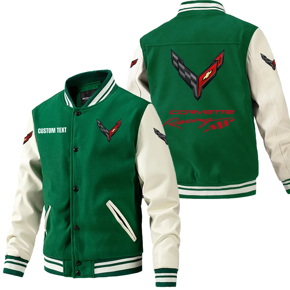 corvette c8 leder baseballjacke fr auto fans rmel mit all over print personalisierbar mit wunschname car1801112075 grn kvprs