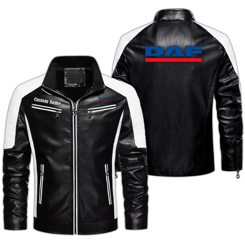 daf custom herren lederjacke fr autoliebhaber perfektes geschenk mit namen car0401022114 schwarz ln9hp