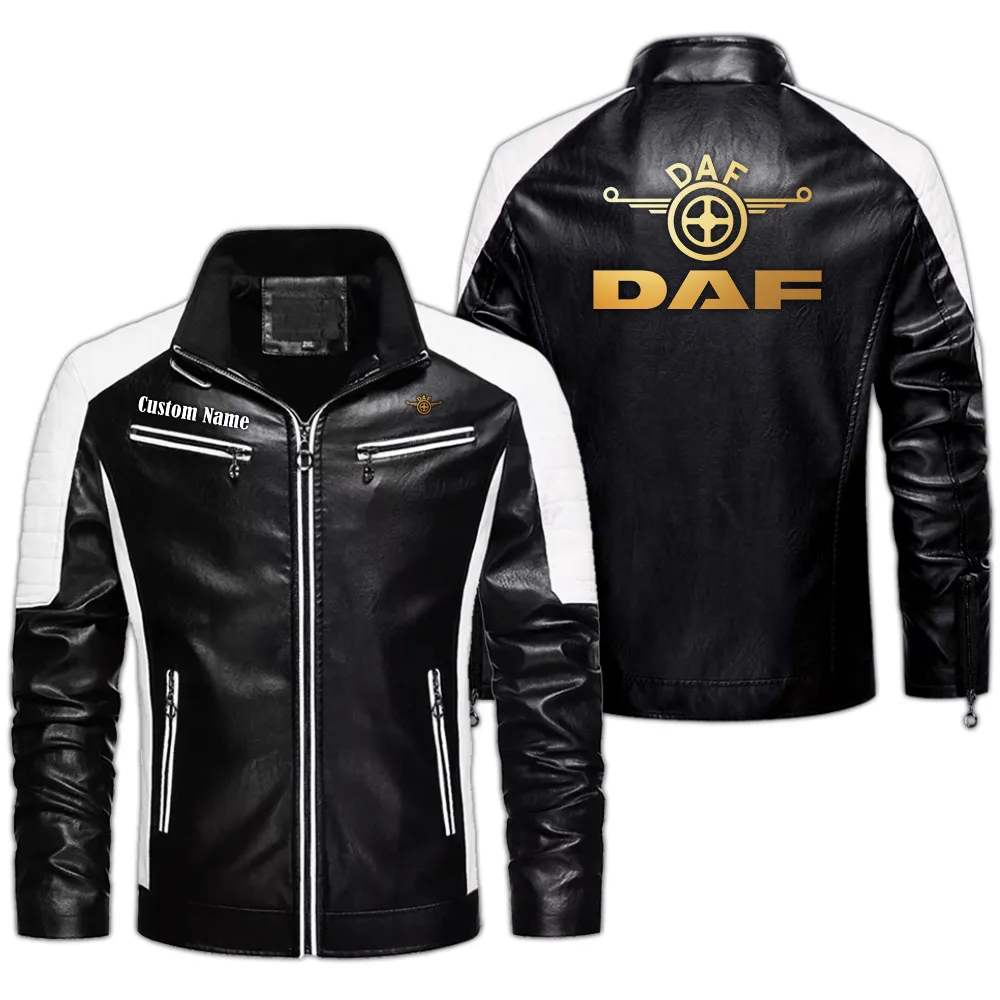 daf custom herren lederjacke fr autoliebhaber perfektes geschenk mit namen car0401022115 schwarz iaafa
