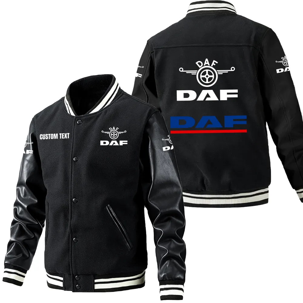 daf leder baseballjacke fr auto fans rmel mit all over print personalisierbar mit wunschname car1801112076 schwarz 9ikmf