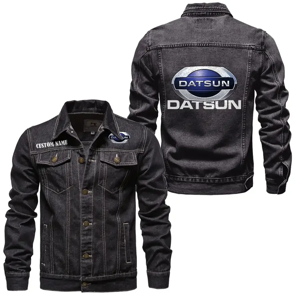 Datsun Jeansjacke für Auto-Fans – Vintage-Stil mit Wunschname personalisierbar CAR1901132088 - Schwarz