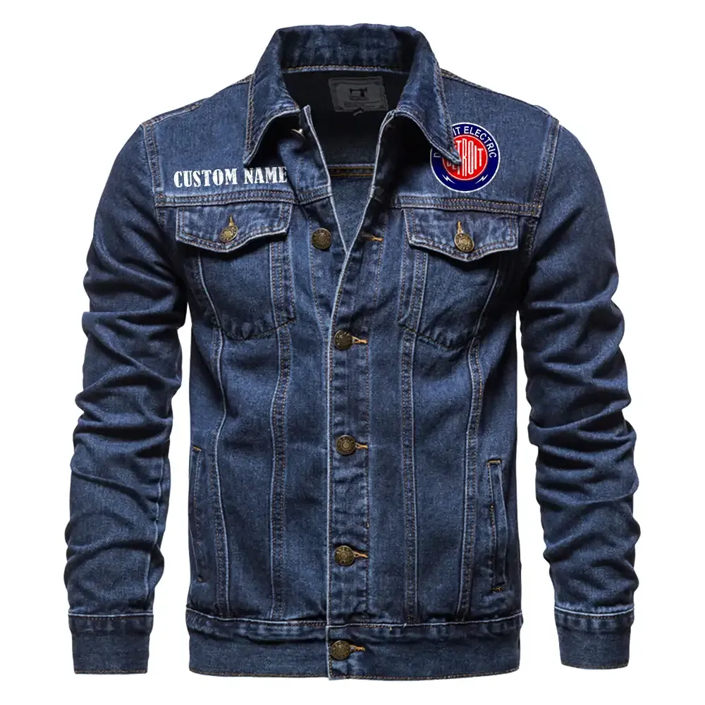 Detroit Electric Jeansjacke für Auto-Fans – Vintage-Stil mit Wunschname personalisierbar CAR1901132089 - Dunkelblau