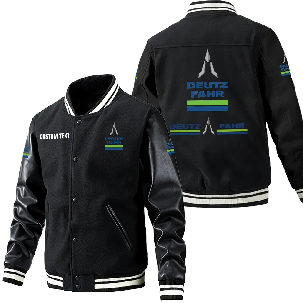 deutz fahr leder baseballjacke fr auto fans rmel mit all over print personalisierbar mit wunschname car1801112077 schwarz 5i6yf