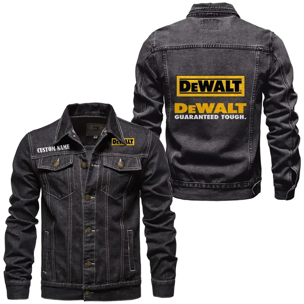 DeWalt Jeansjacke für Auto-Fans – Vintage-Stil mit Wunschname personalisierbar CAR1901132092 - Schwarz