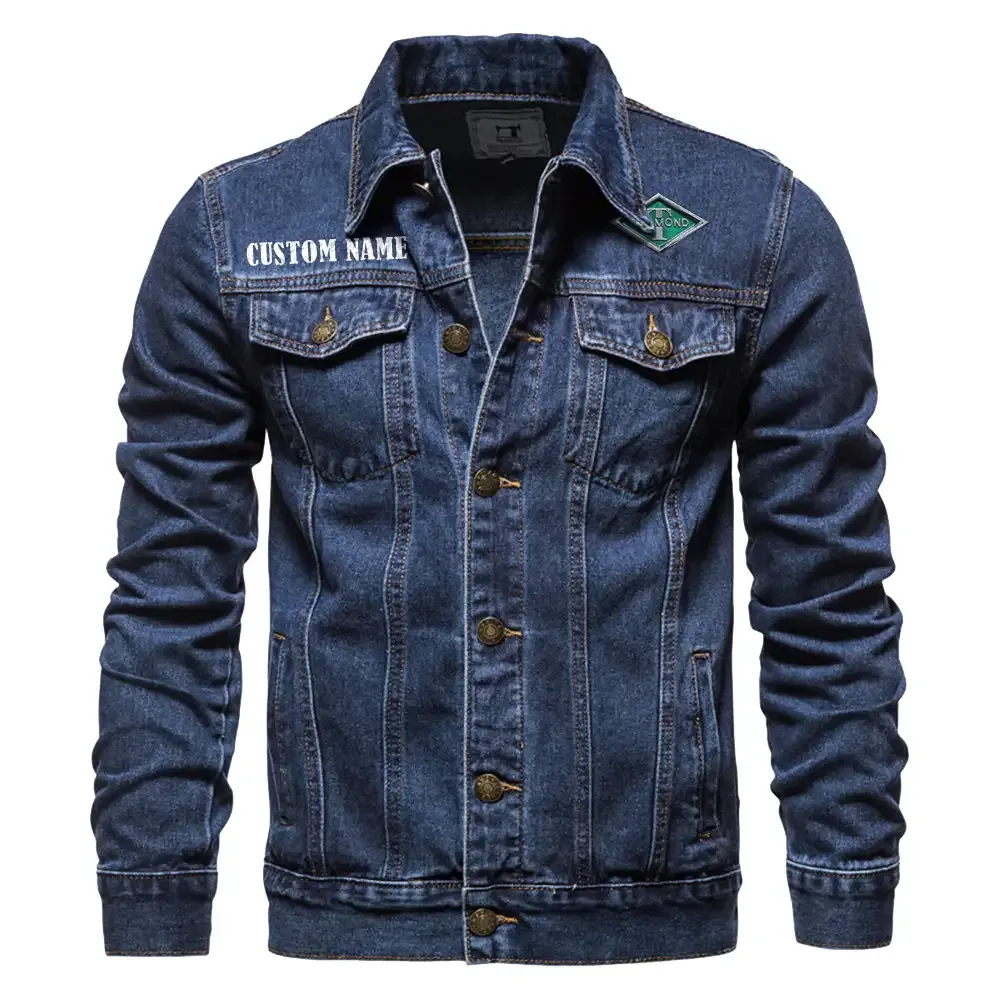 Diamond T Jeansjacke für Auto-Fans – Vintage-Stil mit Wunschname personalisierbar CAR1901132093 - Dunkelblau