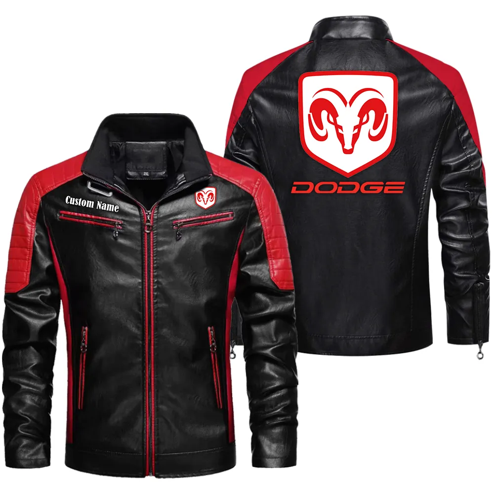 dodge challenger custom herren lederjacke fr autoliebhaber perfektes geschenk mit namen car0401022123 rot koe2i