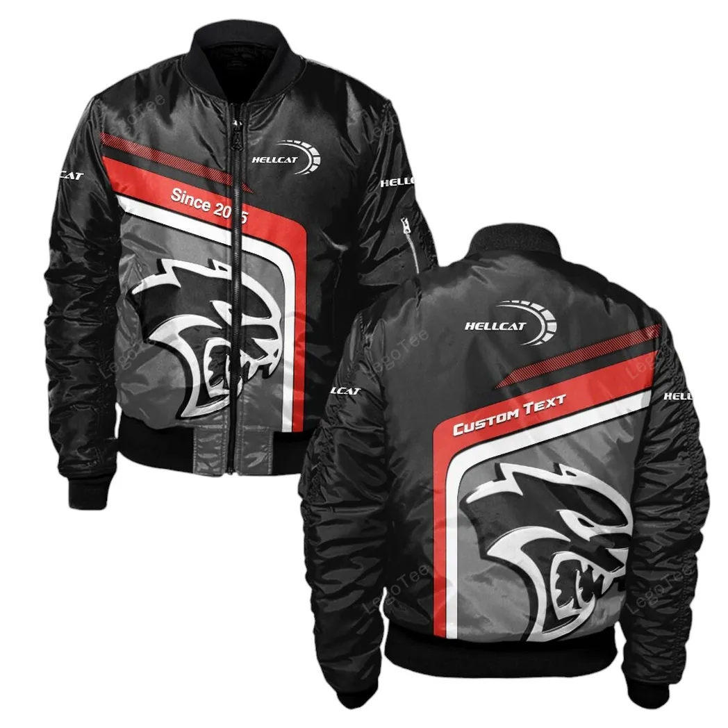 Dodge Challenger Hellcat Bomberjacke für Sportwagen-Fans, All Over Print Geschenk für Auto-Enthusiasten Dodge Challenger Hellcat Fans CAR11103032529