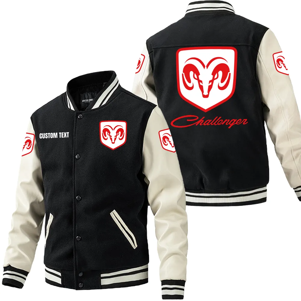 dodge challenger leder baseballjacke fr auto fans rmel mit all over print personalisierbar mit wunschname car1801112080 schwarz wei 7kqd3