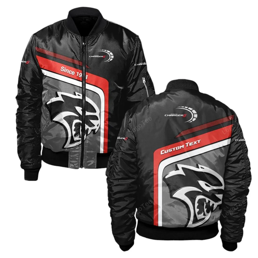 Dodge Charger Bomberjacke für Sportwagen-Fans, All Over Print Geschenk für Auto-Enthusiasten Dodge Charger Fans CAR11103032521