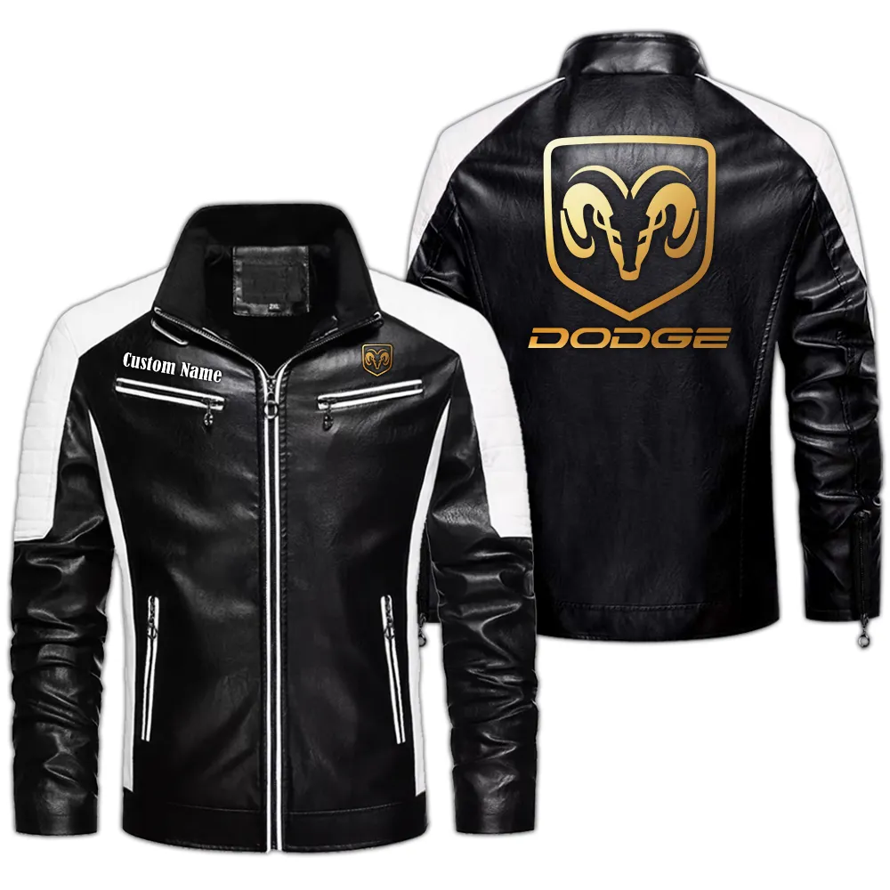 dodge charger custom herren lederjacke fr autoliebhaber perfektes geschenk mit namen car0401022124 schwarz