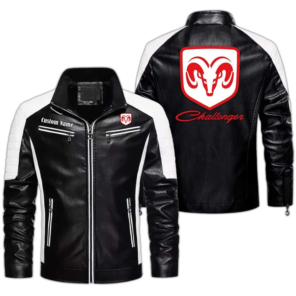 dodge custom herren lederjacke fr autoliebhaber perfektes geschenk mit namen car0401022121 schwarz 1gwf0