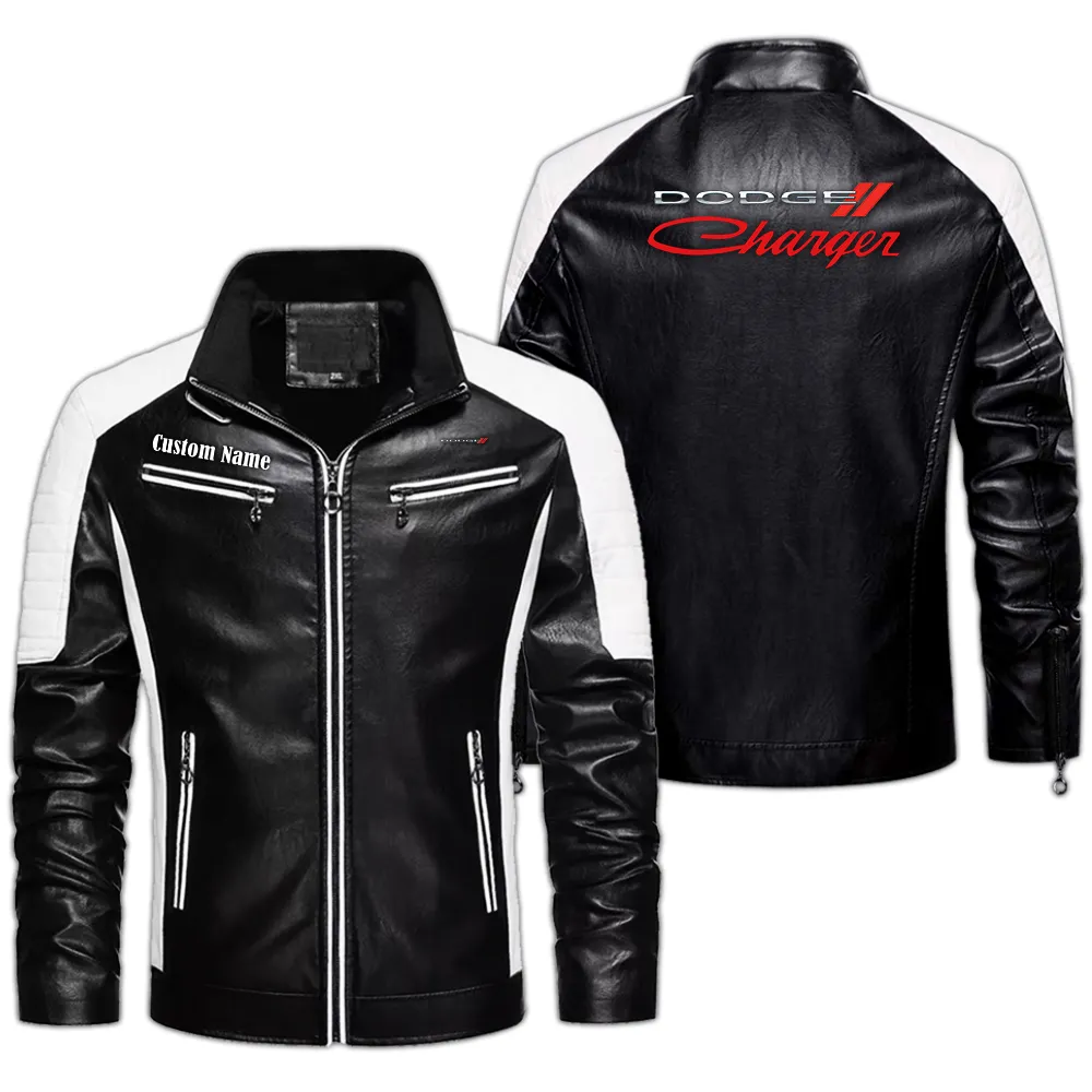 dodge custom herren lederjacke fr autoliebhaber perfektes geschenk mit namen car0401022122 schwarz g9dwg