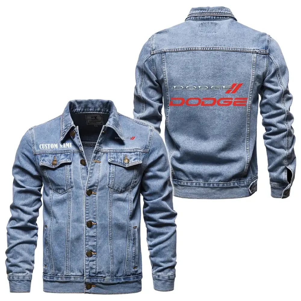 dodge jeansjacke fr auto fans vintage stil mit wunschname personalisierbar car1901132097 hellblau am3qf