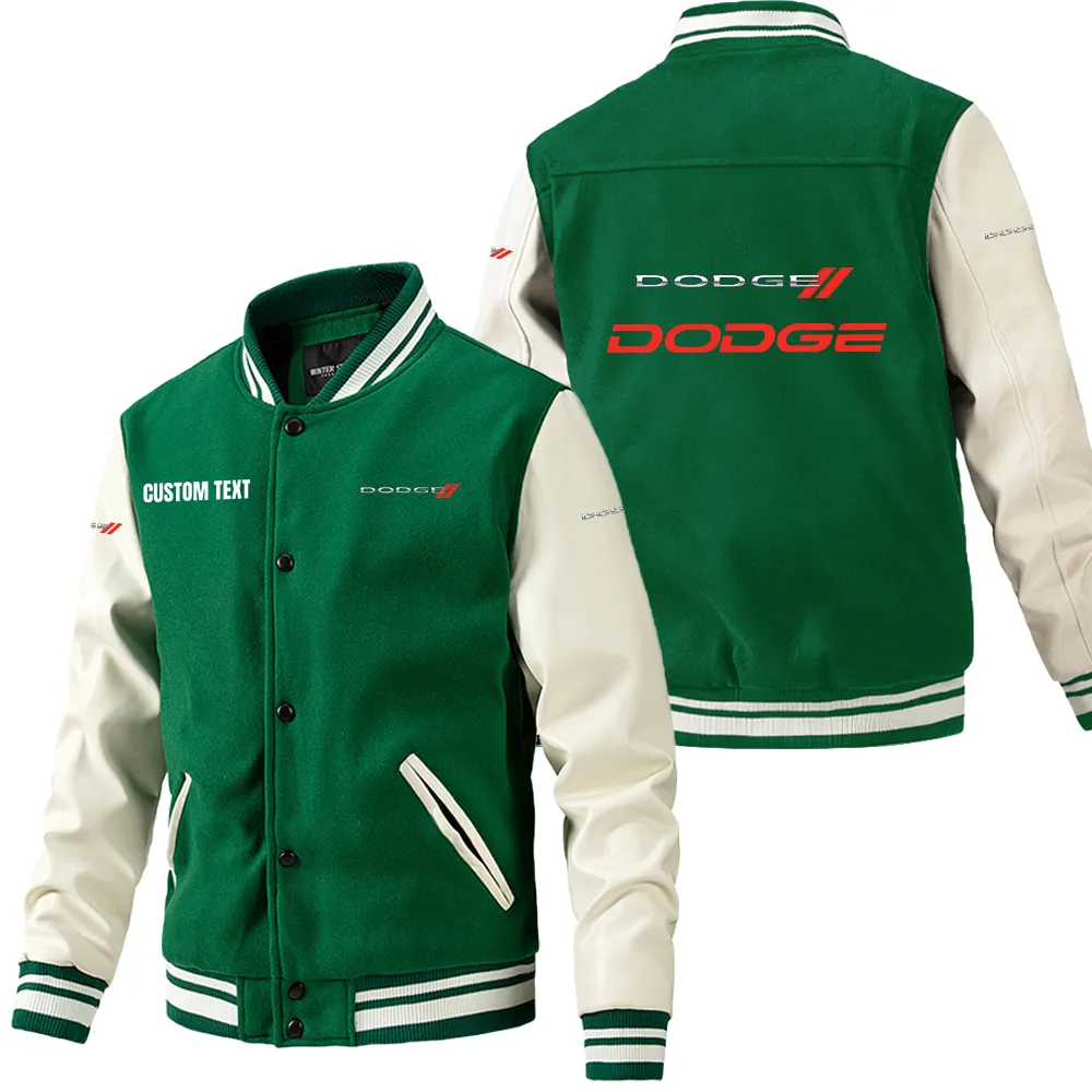 dodge leder baseballjacke fr auto fans rmel mit all over print personalisierbar mit wunschname car1801112082 grn mjsvk