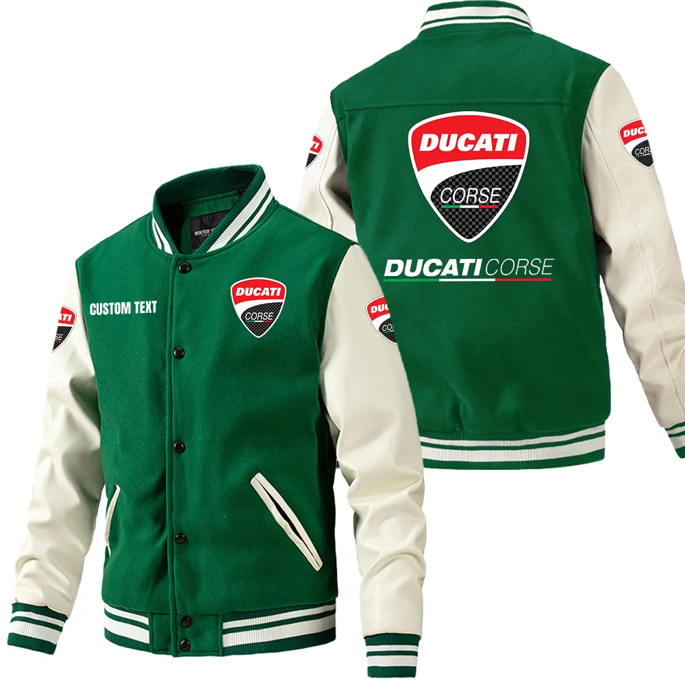 ducati corse leder baseballjacke fr auto fans rmel mit all over print personalisierbar mit wunschname car1801112083 grn tqtm3