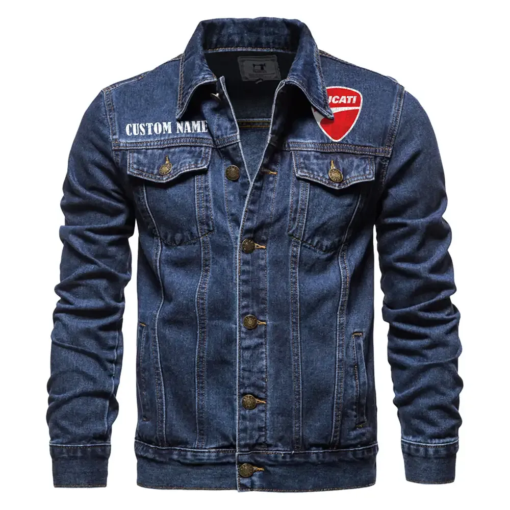 ducati jeansjacke fr auto fans vintage stil mit wunschname personalisierbar car1901132099 dunkelblau z1l8v