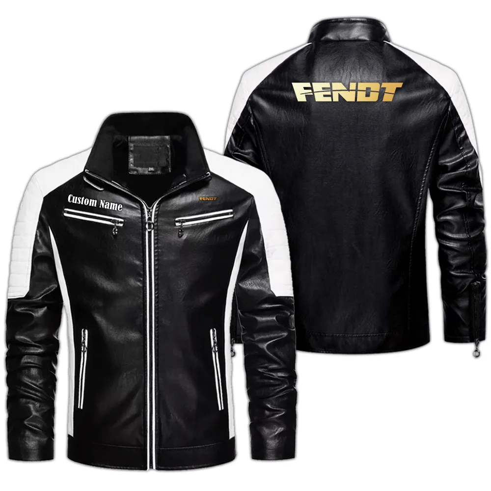 fendt custom herren lederjacke fr autoliebhaber perfektes geschenk mit namen car0401022131 schwarz