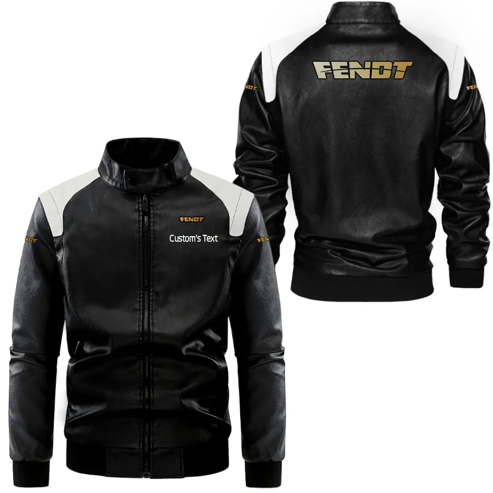 fendt lederjacke in schwarz wei fr auto fans allover print personalisierbar mit wunschname car0801062128
