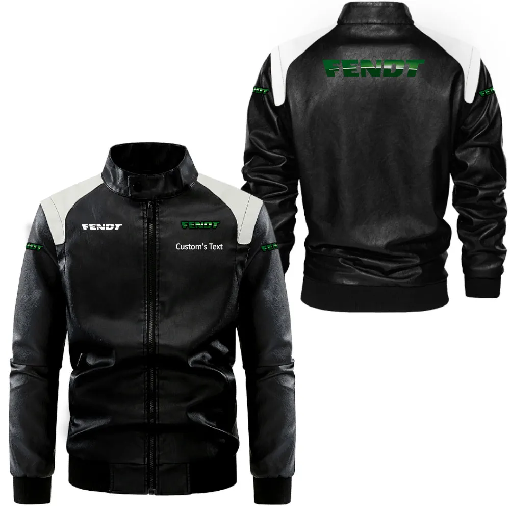 fendt lederjacke in schwarz wei fr auto fans allover print personalisierbar mit wunschname car0801062129 p7ppr