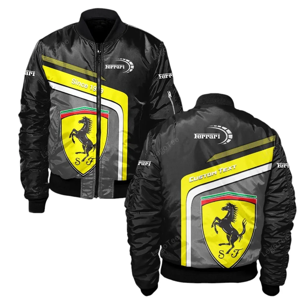 Ferrari Bomberjacke für Sportwagen-Fans, All Over Print Geschenk für Auto-Enthusiasten Ferrari Fans CAR11103032522