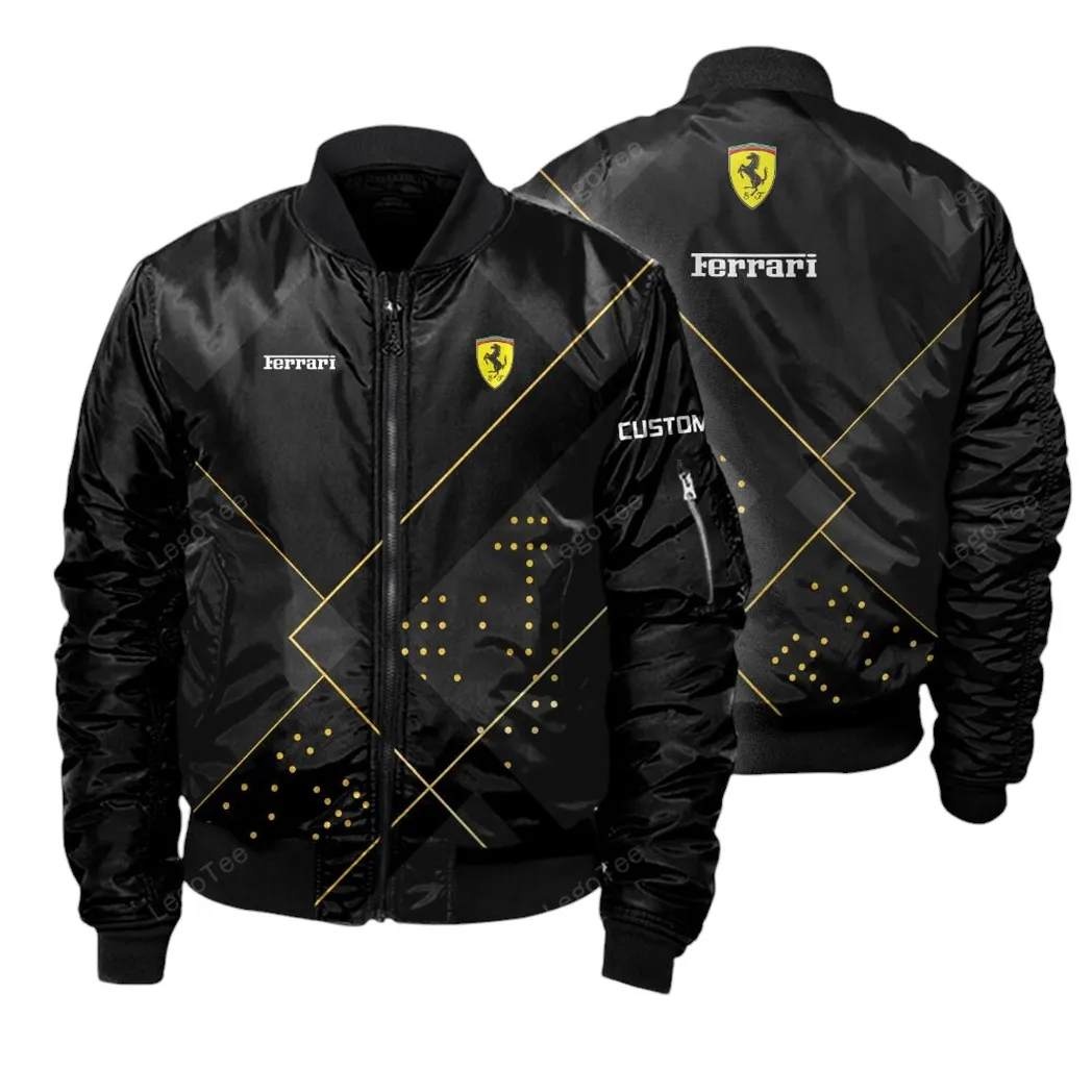 Ferrari Bomberjacke für Sportwagen-Fans, All Over Print Geschenk für Auto-Enthusiasten Ferrari Lovers, Gift Fot Him, Husband, Boyfriend CAR11403032522