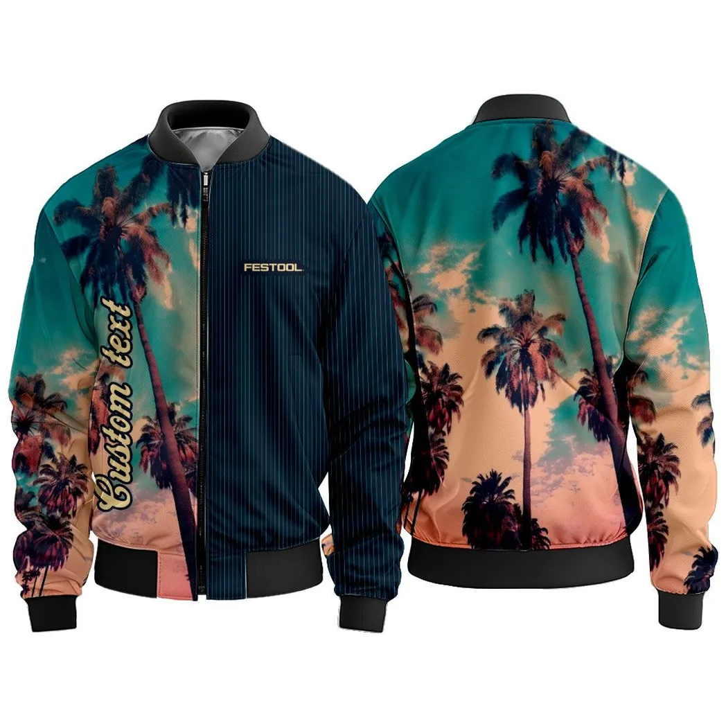 Festool Vintage Bomber Jacket Palm Custom, All Over Print Car Bomber Jacket CAR431041625362