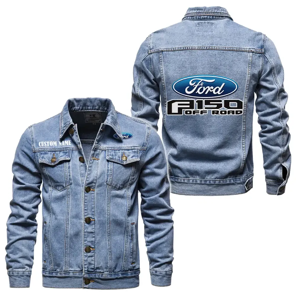 ford f150 jeansjacke fr auto fans vintage stil mit wunschname personalisierbar car1901132111 hellblau 3tdus