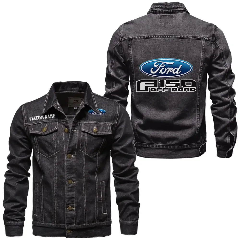 ford f150 jeansjacke fr auto fans vintage stil mit wunschname personalisierbar car1901132111 schwarz enjl3