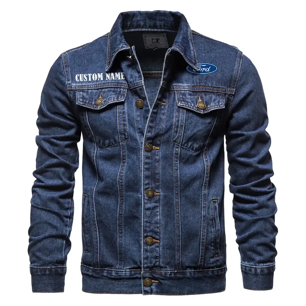 Ford Jeansjacke für Auto-Fans – Vintage-Stil mit Wunschname personalisierbar CAR1901132110 - Dunkelblau