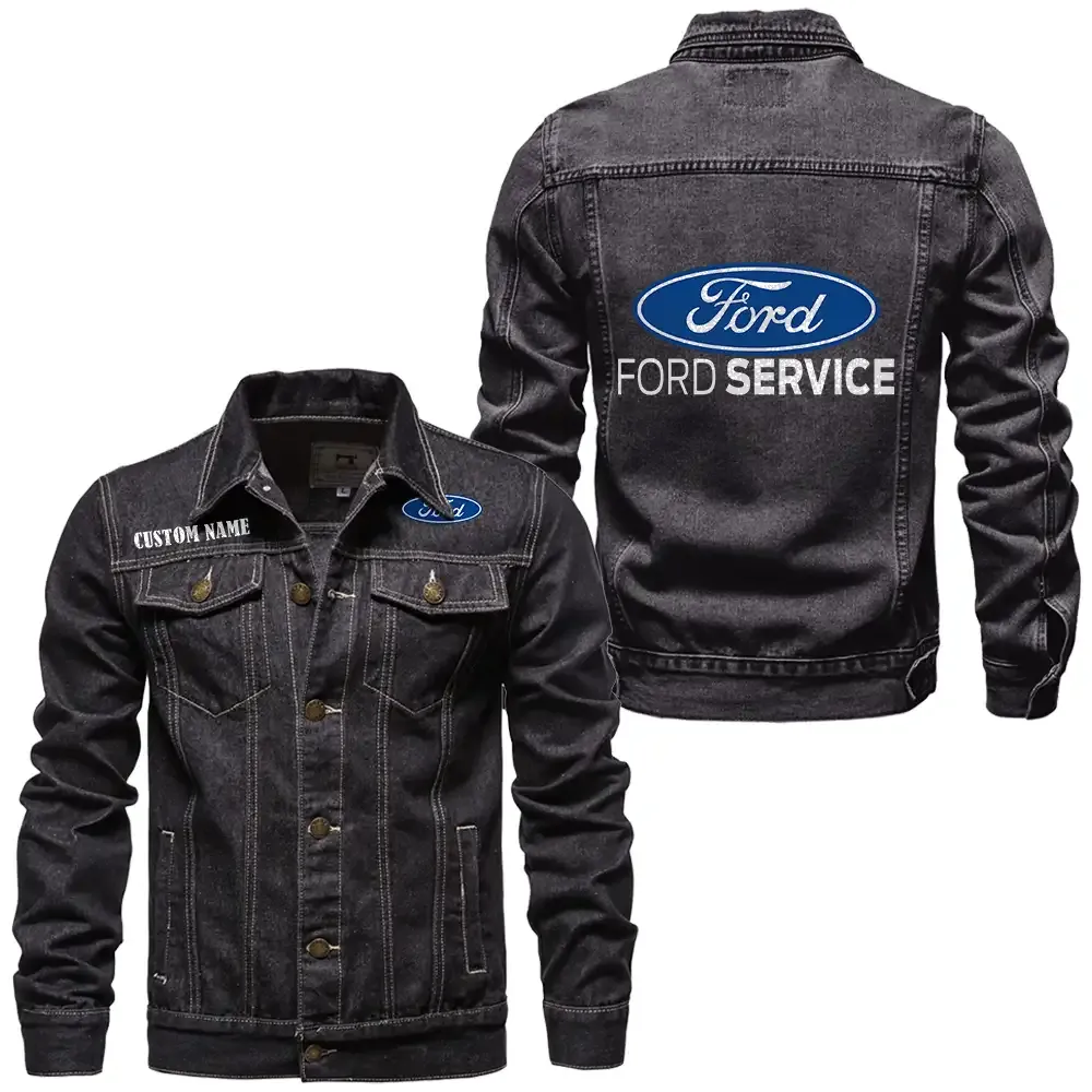 ford jeansjacke fr auto fans vintage stil mit wunschname personalisierbar car1901132110 schwarz rb8og