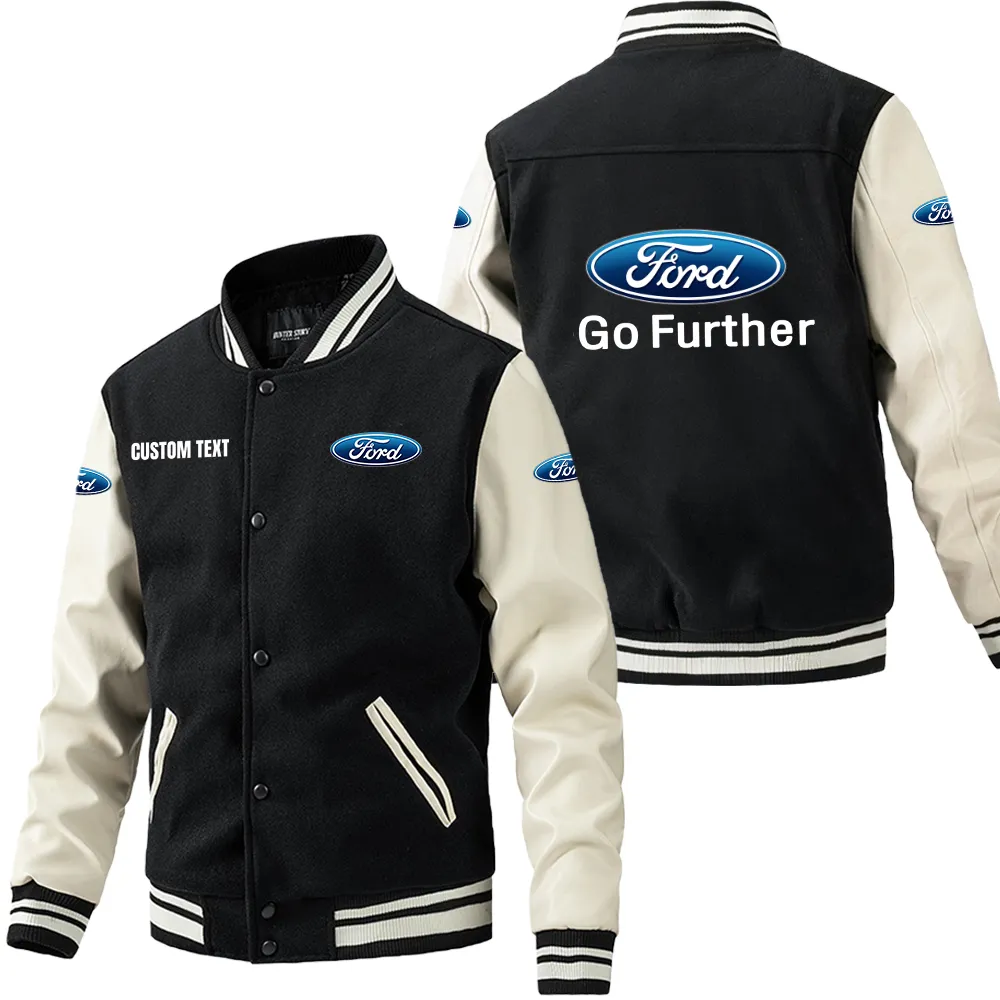 ford motor company leder baseballjacke fr auto fans rmel mit all over print personalisierbar mit wunschname car1801112092 schwarz wei eqfkk