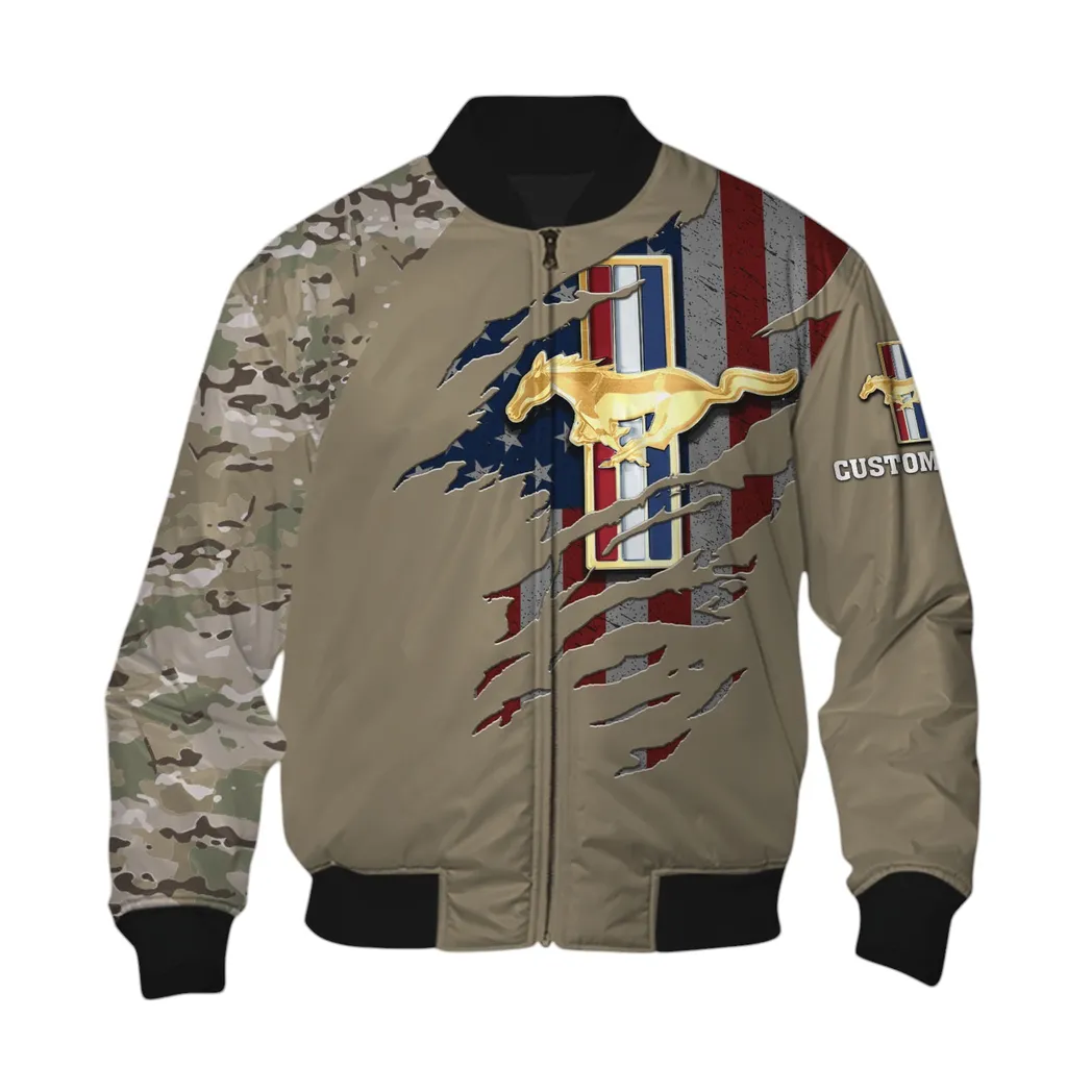 Ford Mustang Bomberjacke für Sportwagen-Fans, All Over Print Geschenk für Auto-Enthusiasten Ford Mustang Fans CAR46021725032-6