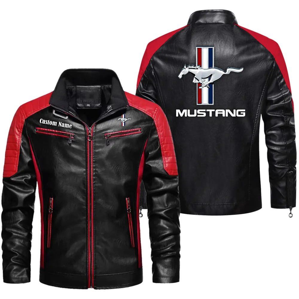 ford mustang custom herren lederjacke fr autoliebhaber perfektes geschenk mit namen car0401022142 rot nvgom