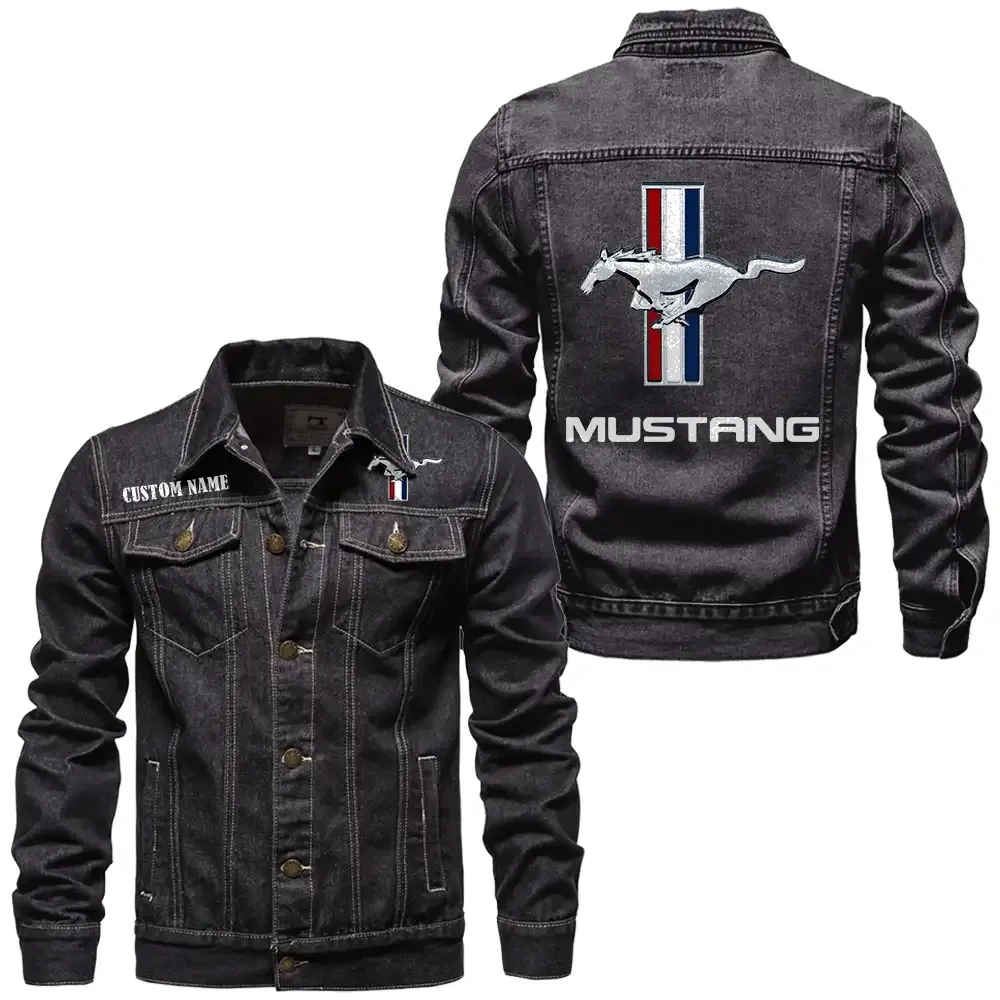 ford mustang jeansjacke fr auto fans vintage stil mit wunschname personalisierbar car1901132113 schwarz 3fqkj