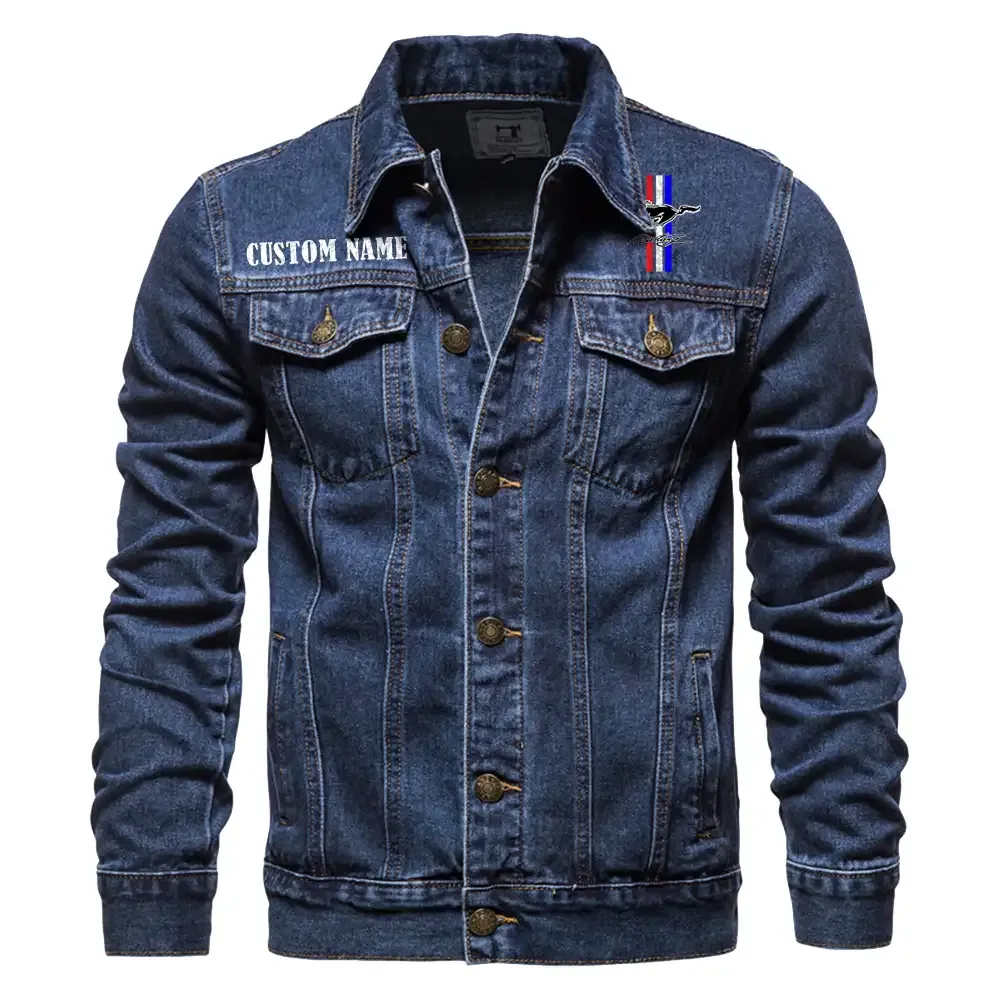 ford mustang jeansjacke fr auto fans vintage stil mit wunschname personalisierbar car1901132114 dunkelblau ffgmr