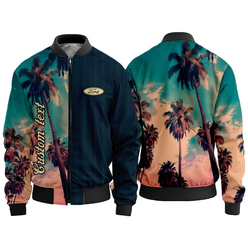 Ford Racing Vintage Bomber Jacket Palm Custom, All Over Print Car Bomber Jacket CAR431041625355