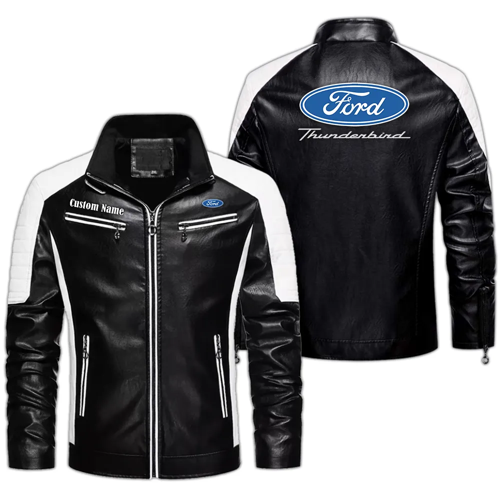 ford thunderbird custom herren lederjacke fr autoliebhaber perfektes geschenk mit namen car0401022147 schwarz omyyv